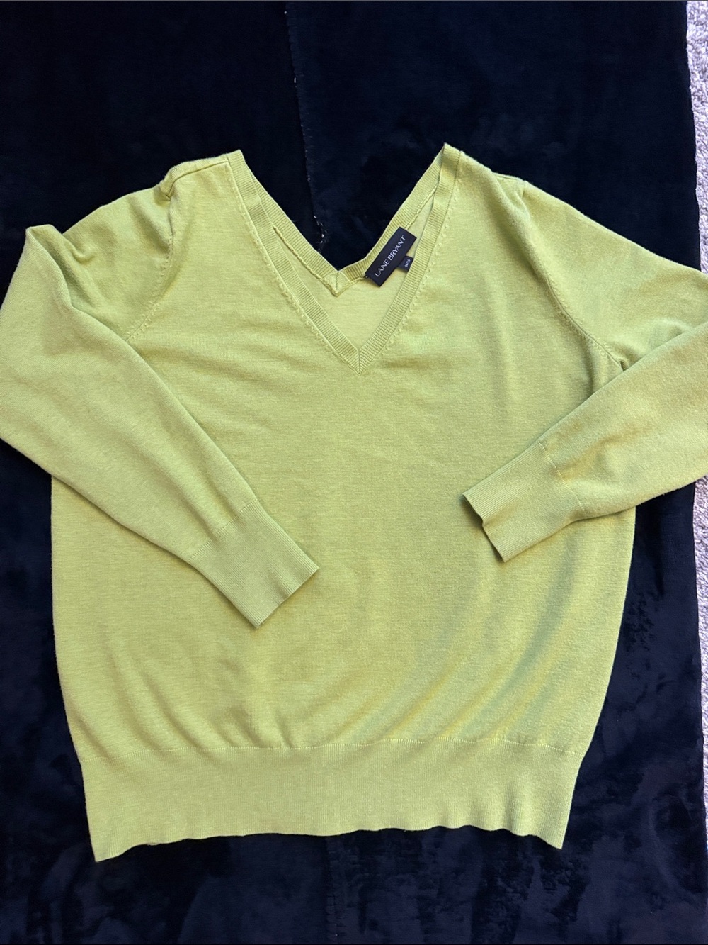 Lane Bryant chartreuse V-Neck Sweater